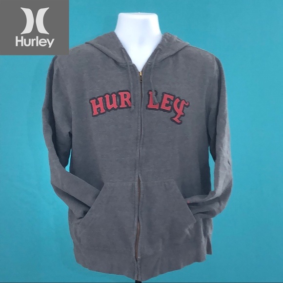 Hurley Tops - Hurley Women's Zip Up Hoodie Sweatshirt Gray Large